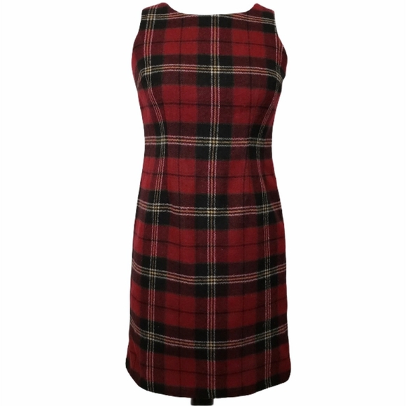 Vintage Chelsea Studio Wool Blend Plaid Dress Sz4P - Picture 1 of 7